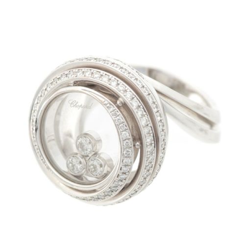 ショパール K18 ハッピーダイヤモンド エモーション リング 指輪 ジュエリー Au750 829217-1039 6335630 ホワイトゴールド 17.5g