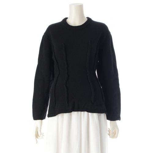 コムデギャルソン AD2022 22AW ウール アウトシーム ニット トップス GJ-N503 ブラック XS