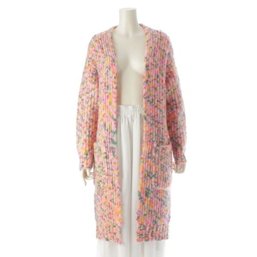 ドゥロワー 22AW モヘア ウール 5G畔編み ロング ニット カーディガン ジャケット 6515-199-0527 マルチカラー