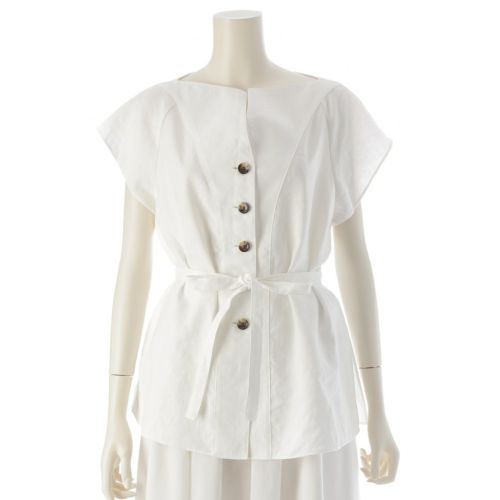 アキラナカ Cindy shirt WH ポリエステル 半袖 ブラウス シャツ トップス AS2536-WH ホワイト 1 S