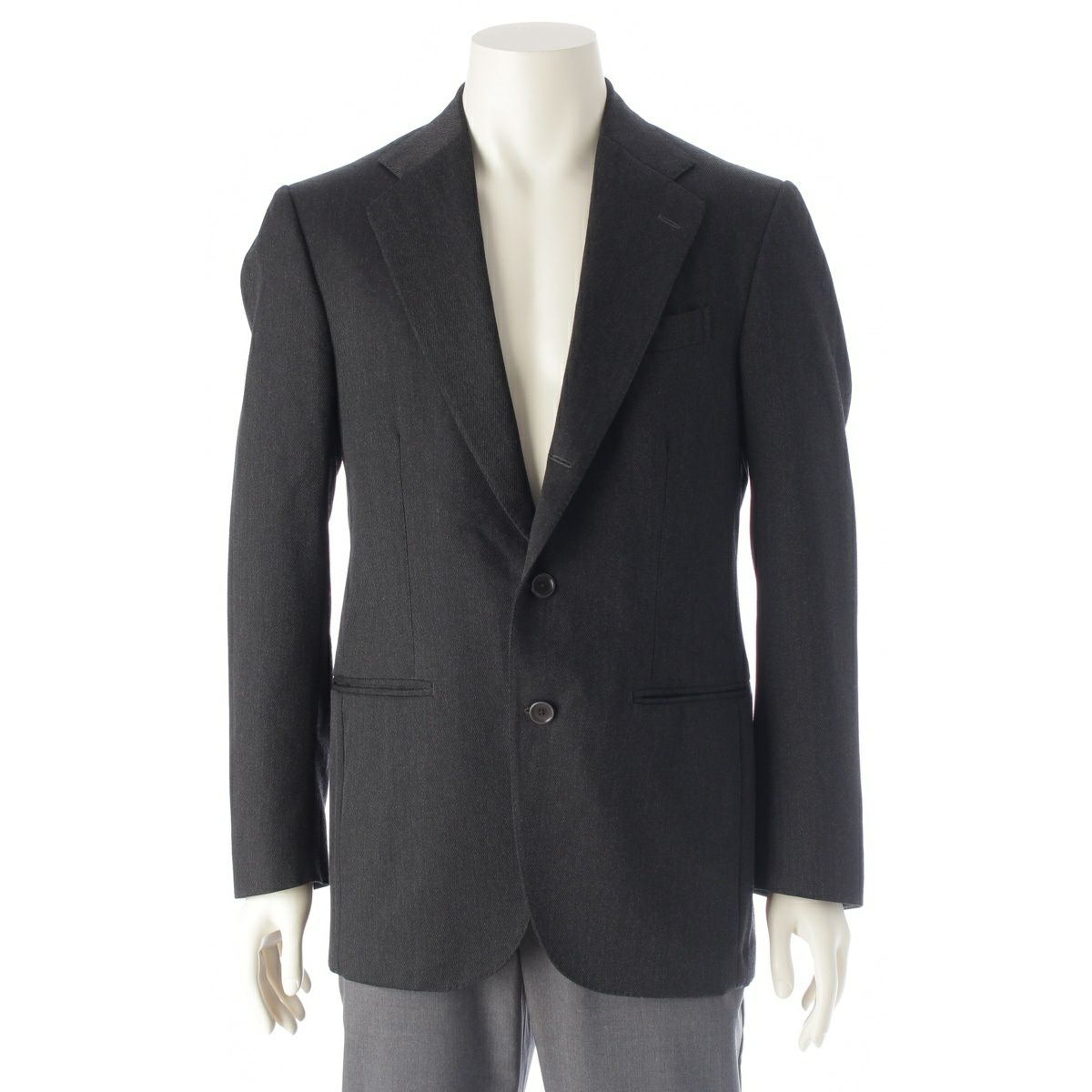 デ ペトリロ ウール NAPOLI スーツ テーラードジャケット ブラック 48