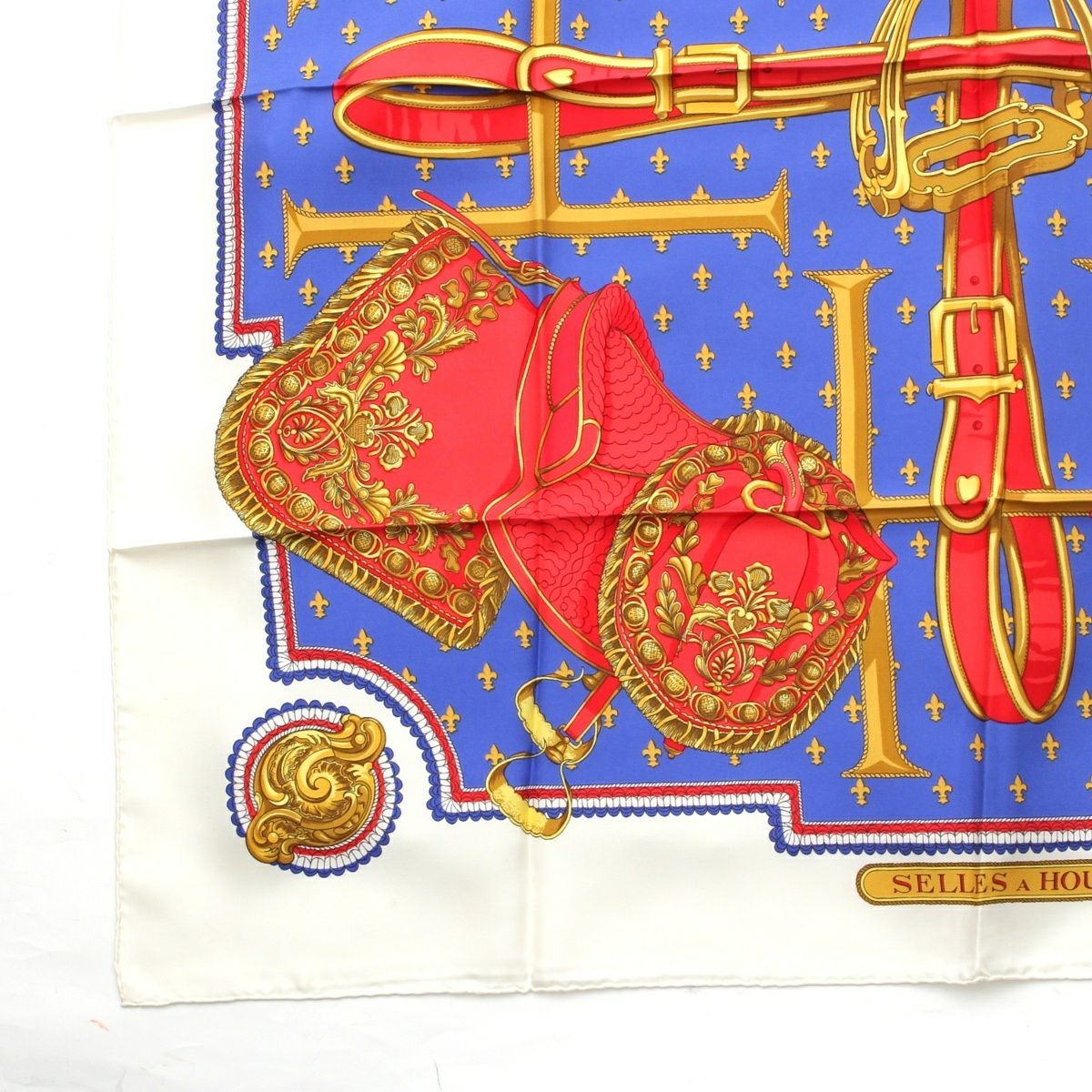 エルメス カレ90 SELLES A HOUSSE カバーへの腰かけ シルク スカーフ