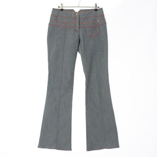 ステラマッカートニー 2003 コットン フレアステッチ デニムパンツ ジーンズ ボトムス アイスブルー レッド 42