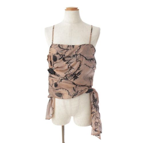 イッセイミヤケ ポリエステル バラ 棘 モチーフ クロップド トップス IM71FJ086 ベージュ 2