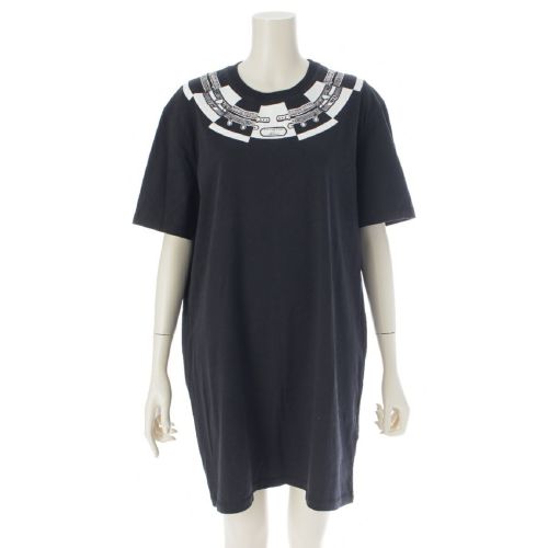 エルメス 22年 コットン Le Tresor de Medor 半袖 ワンピース ドレス ブラック 42