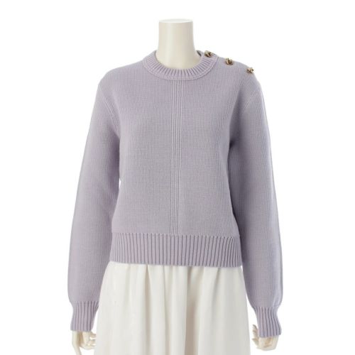 ボッテガヴェネタ ウール ノット ショルダーモチーフ クロップド ニット セーター トップス 769368 ラベンダー S