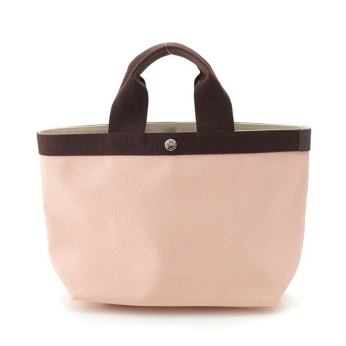 エルベ・シャプリエ コーテッドキャンバス スクエア トートバッグ 704GP M タラマ×モカ