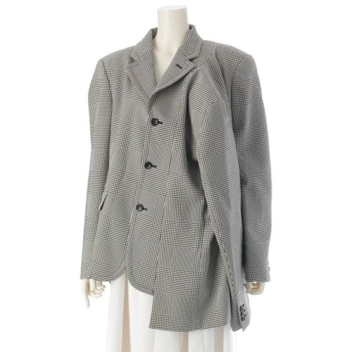 コムデギャルソン AD2024 4つ袖 千鳥 チェック柄 ジャケット GN-J001 ブラック ホワイト XS