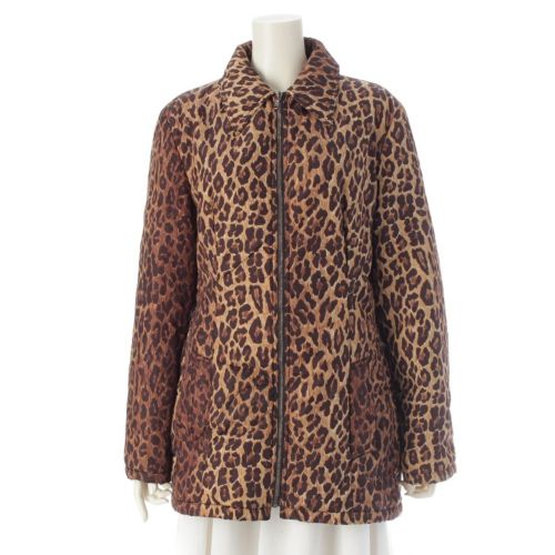 ドルチェアンドガッバーナ ナイロン パファー ダウンジャケット ブルゾン アウター レオパード ブラウン 44