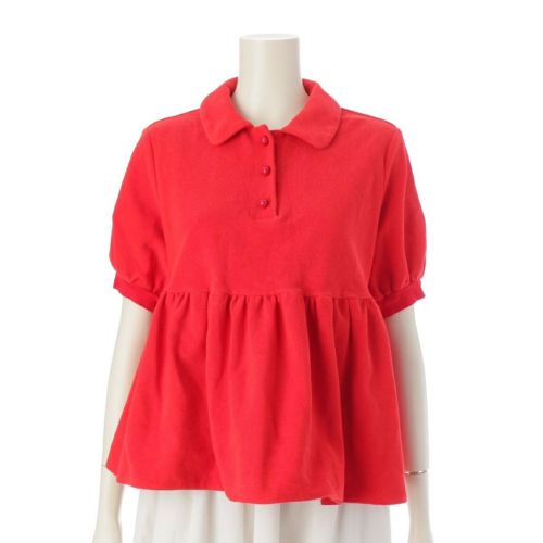 ヨリ 25年 オーガニックコットン ポロ パイル カットソー トップス 11-25060SM レッド 36