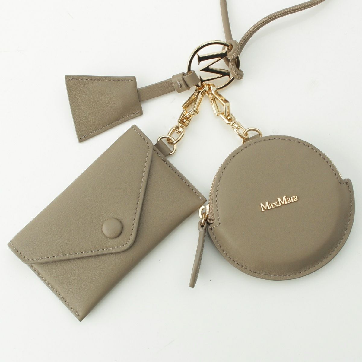 マックスマーラ 23SS カーフレザー ポーチ マルチケース ストラップ