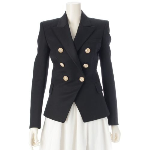 バルマン ウール ライオンボタン ブレザー テーラードジャケット 7763 129L ブラック 34