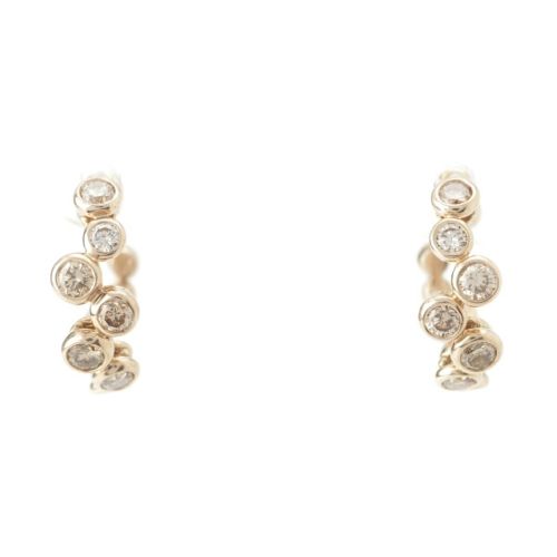 カシケイ Kashikey ベゼル ブラウンダイヤ 0.50ct ピアス K18 BD089 ゴールド 2.9g