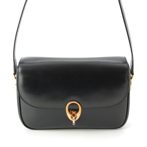 セリーヌ レザー オールド ショルダーバッグ ブラック