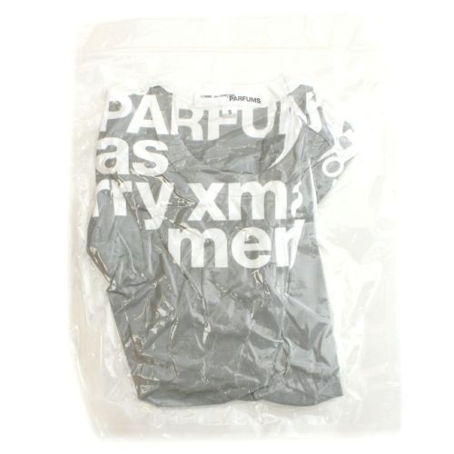 コムデギャルソン パルファム 青山限定 90s クリスマス限定 プリント 半袖Ｔシャツ 未開封 真空パック トップス ホワイト グレー S