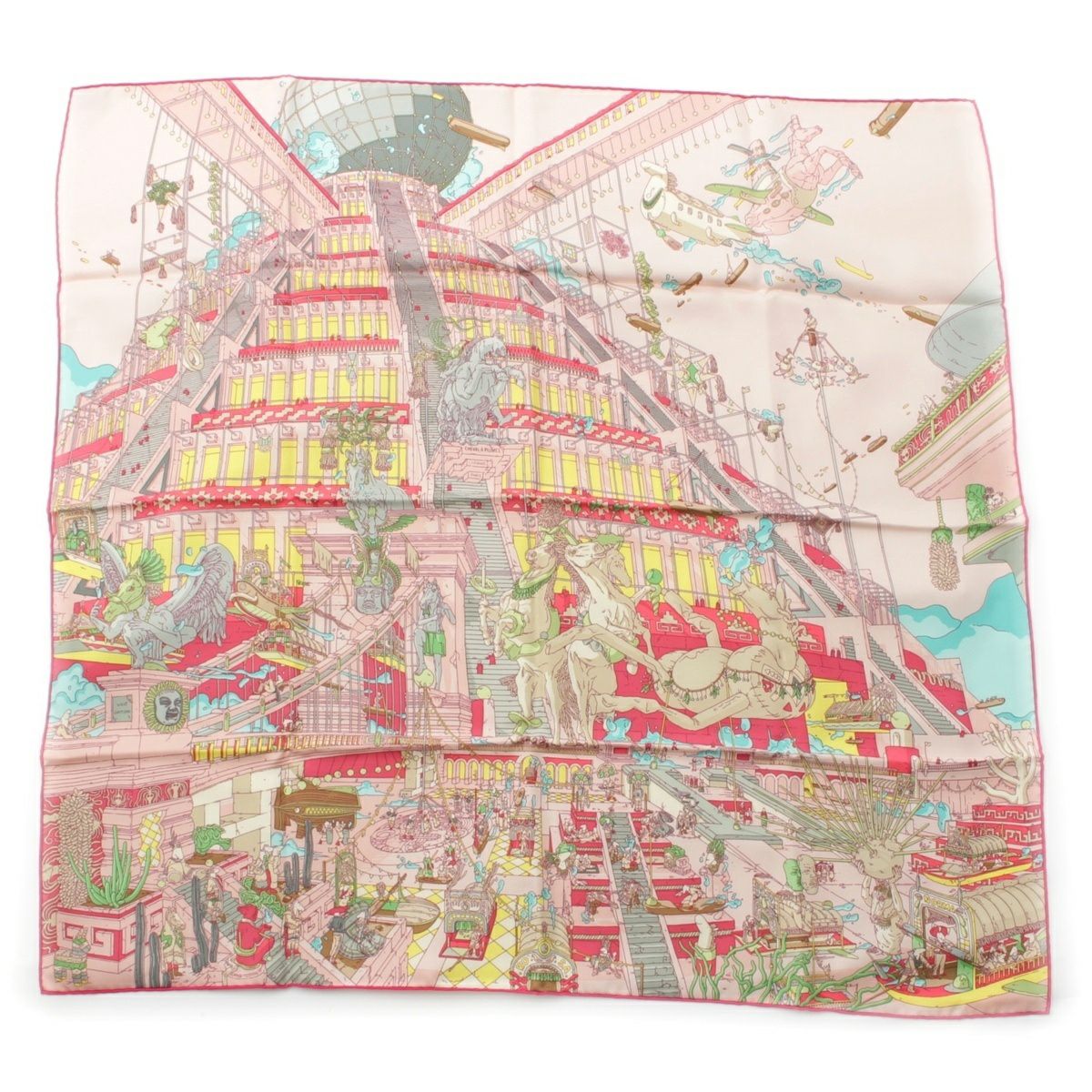 エルメス シルク カレ90 LA LEGENDE DU CHEVAL PLUMES 翼のある馬の