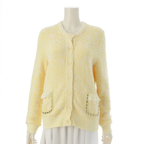 ジバンシー レーヨン 4Gモチーフ クルーネック カーディガン BW90LG4ZGS イエロー S