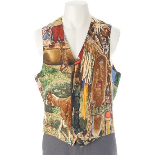 エルメス カレ シルク シャイアン族 ベスト ジレ トップス マルチカラー 48