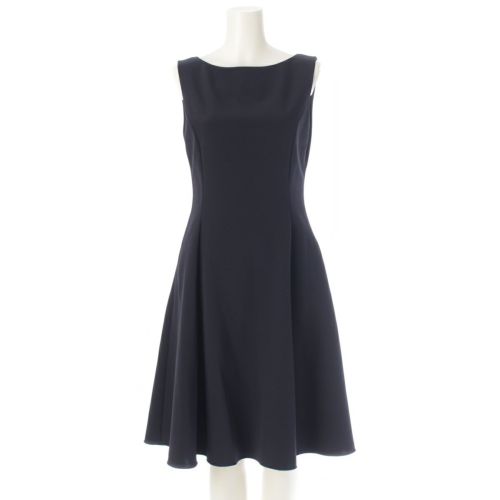 フォクシー ニューヨーク 20年 ハイドレンジア ノースリーブ ワンピース ドレス 41016 ネイビー 40