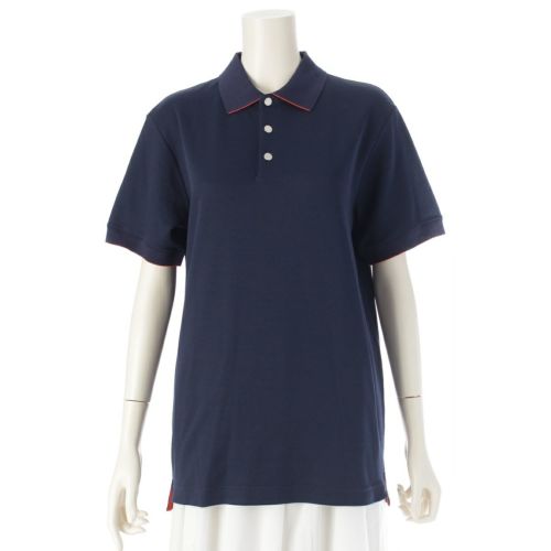 エルメス コットン セリエボタン ポロシャツ トップス ネイビー S
