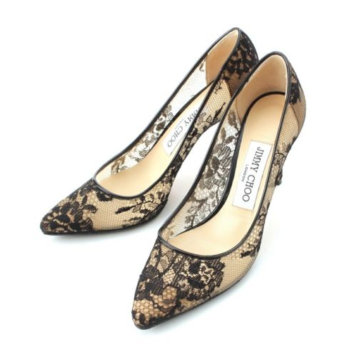 ジミーチュウ レース パンプス ブラック 35