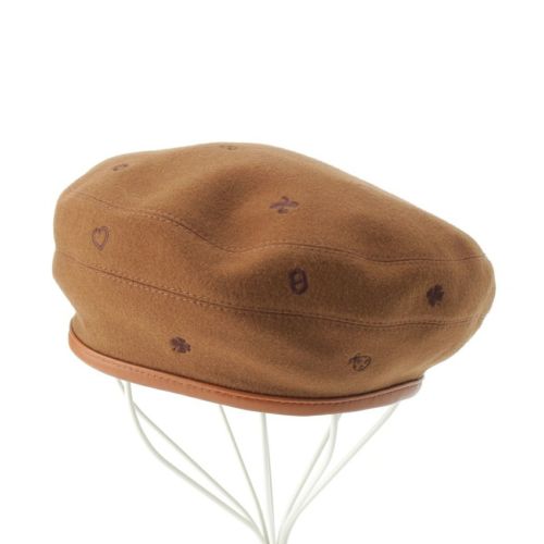 エルメス サントノーレ カシミヤ チャーム ベレー帽 ブラウン