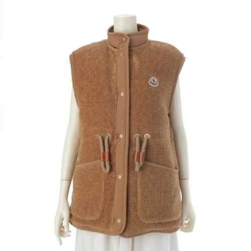 モンクレール 2025AW コットン混 BOST GILET テディ ダウンベスト ジレ ブラウン 1