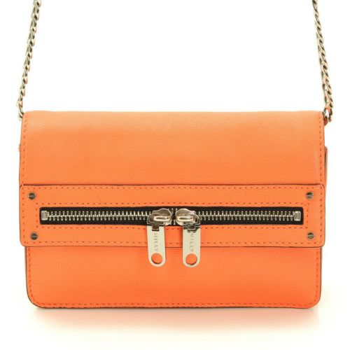 ミリー(MILLY) レザー チェーン ショルダーバッグ オレンジ
