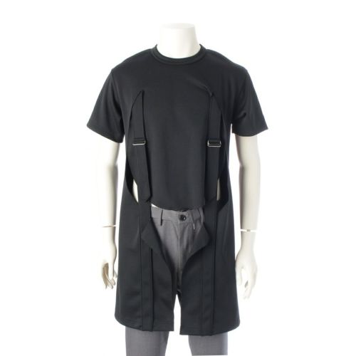 コムデギャルソンオムプリュス AD2018 ハーネスドッキング エステル カットソー トップス PC-T013 ブラック S