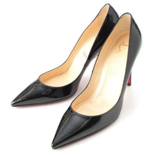 クリスチャンルブタン パテントレザー NEW DECOLTISSIMO 100 ポインテッド トゥ ヒール パンプス シューズ 1090069 ブラック 37.5