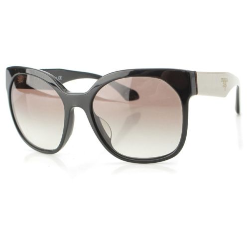 プラダ プラスチック サングラス SPR 10R-F ブラック×ホワイト 57□19