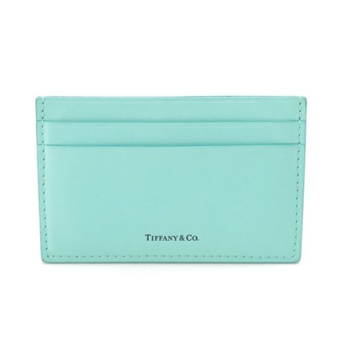 ティファニー レザー ロゴ カードケース ブルー