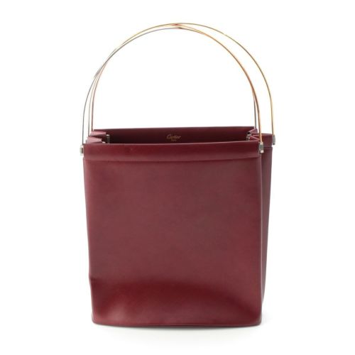 カルティエ レザー トリニティ ハンドバッグ ボルドー