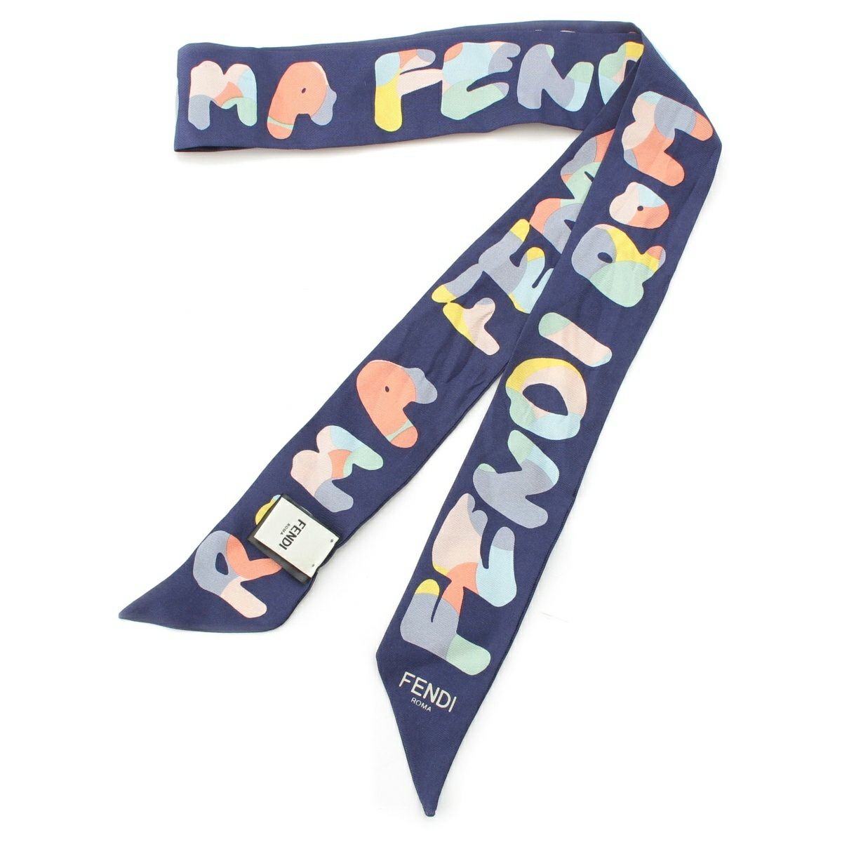 フェンディ ラッピー シルク ラッピー ロゴ スカーフ ツイリー