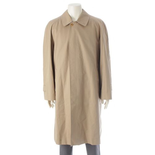 バーバリー コットン混 ノバチェックライニング ステンカラーコート アウター ベージュ 50 SHORT