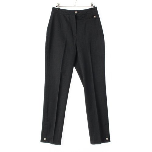 エルメス ウール 青タグ セリエボタン パンツ ボトムス グレー 40