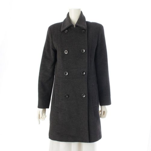 ジルサンダー ウール アンゴラ ダブル ロング コート アウター グレー 34