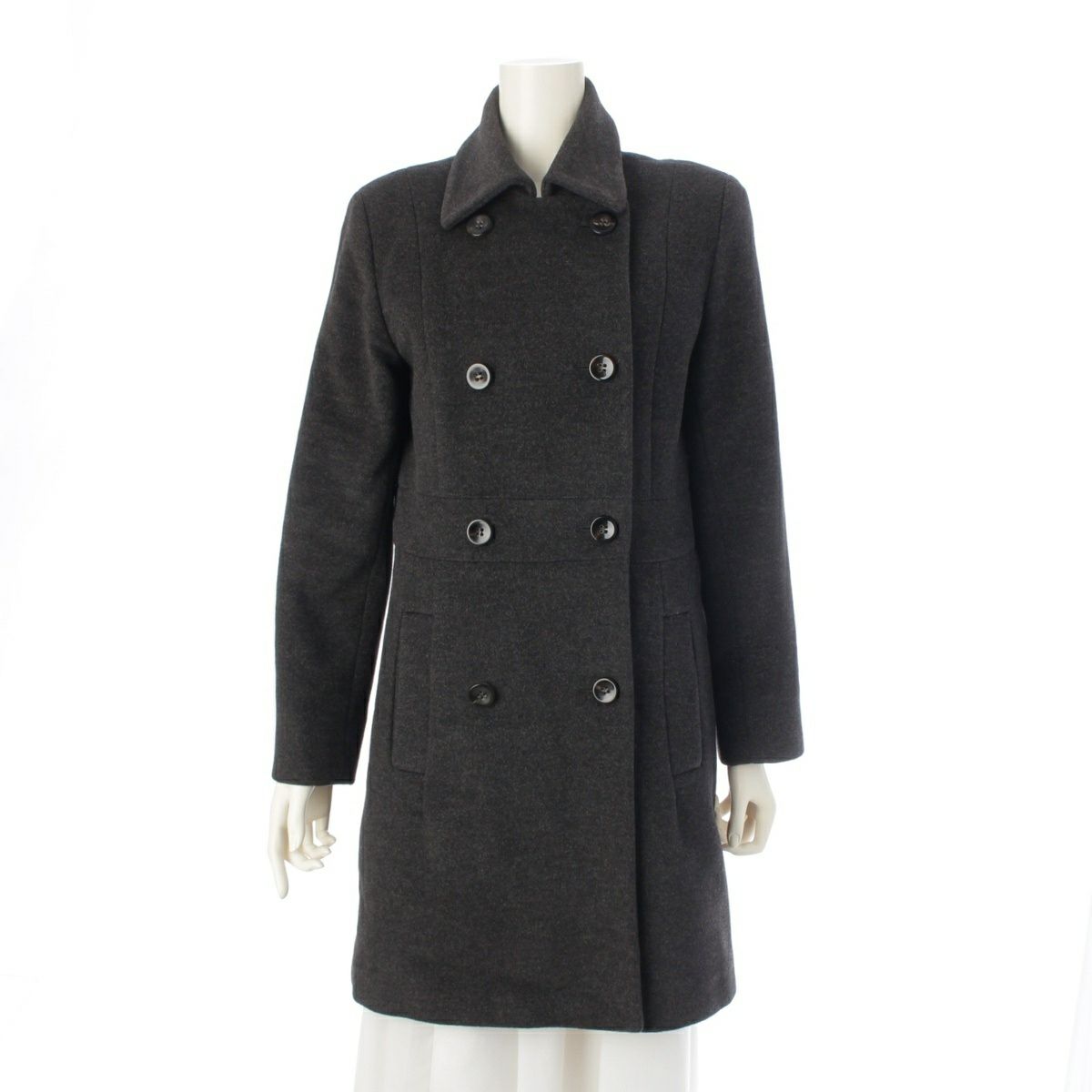 ジルサンダー ウール アンゴラ ダブル ロング コート アウター グレー  