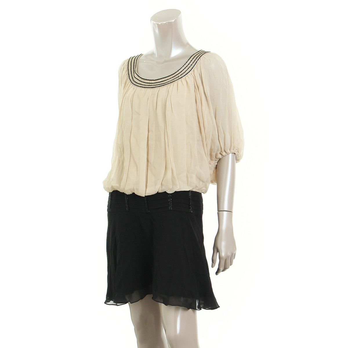 グレースコンチネンタル シルク パフスリーブ ワンピース | 中古通販