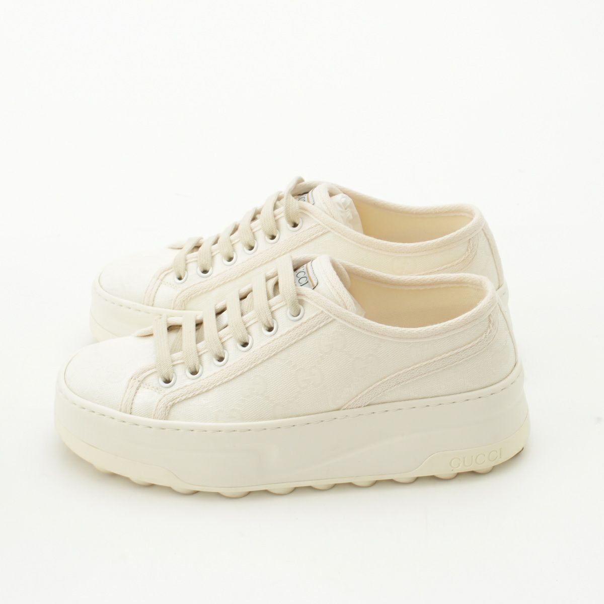 グッチ テニス 1977 GGキャンバス 厚底 プラットフォーム スニーカー