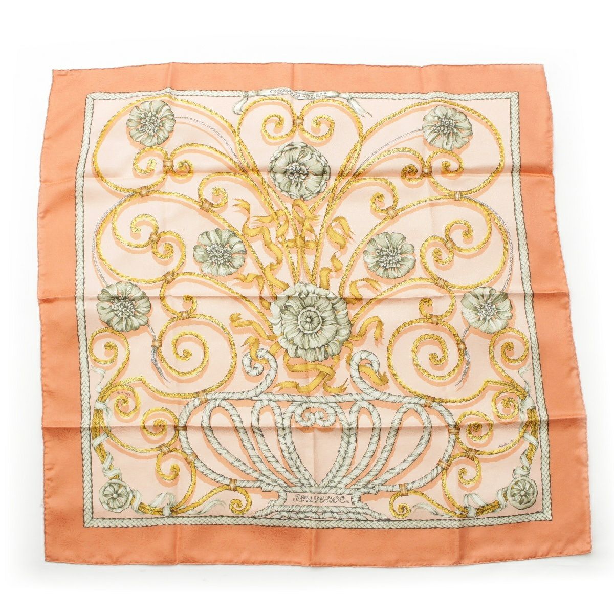 エルメス シルク カレ90 JOUVENCE 青春 スカーフ ピンクベージュ