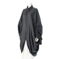 イッセイミヤケ 80's ナイロン混 筆タグ 変形 ジップアップ イカ