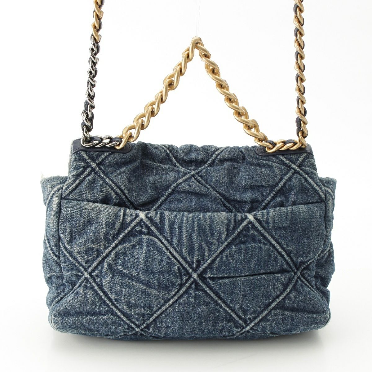 CHANEL シャネル デニム バイシーライン プラチェーン トートバッグ 