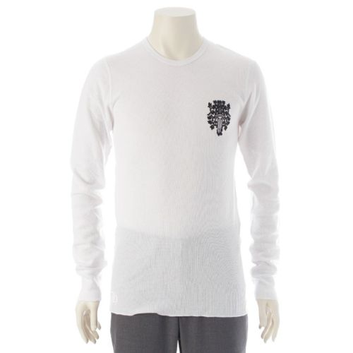 クロムハーツ VINE DAGGER ヴァインダガー バックプリント サーマル 長袖 カットソー トップス ホワイト L