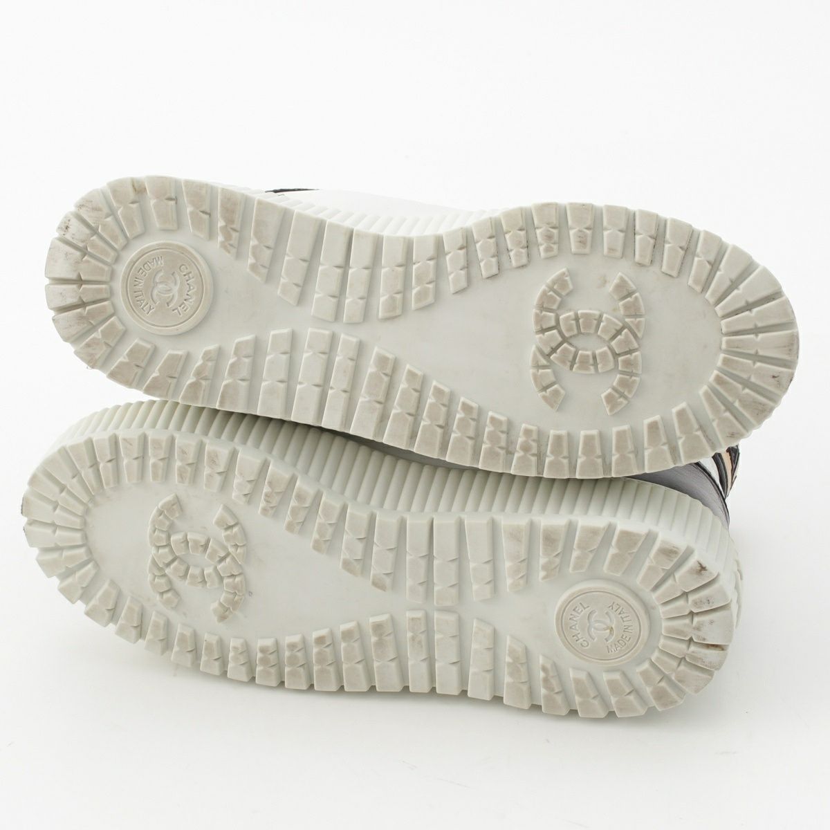 シャネル レザー×ファブリック ココマーク スニーカー シューズ G38091