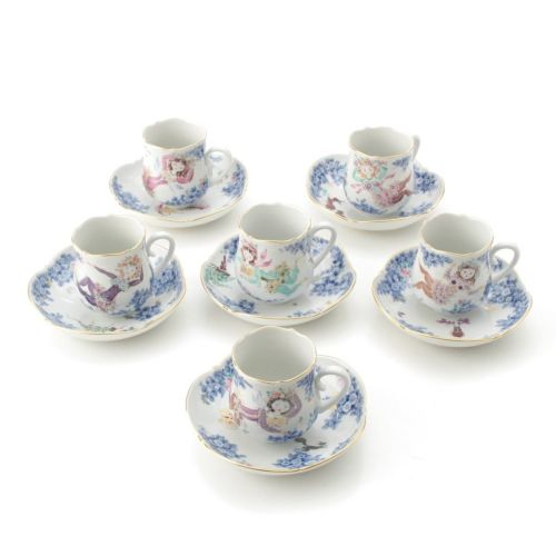 マイセン ミッドサマーナイトドリーム 真夏の夜の夢 コーヒー 6客セット 食器 カップ＆ソーサ― 食器 680691/23582 ホワイト マルチカラー