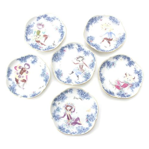 マイセン ミッドサマーナイトドリーム 真夏の夜の夢 ケーキプレート 皿 陶器 6枚セット 食器 680691/23501 ホワイト マルチカラー