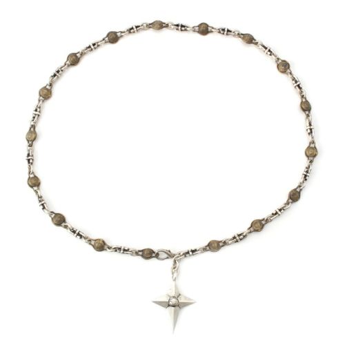 ヴェルサーチェ ヴィンテージ ゴシッククロス チェーン ベルト アンティークシルバー