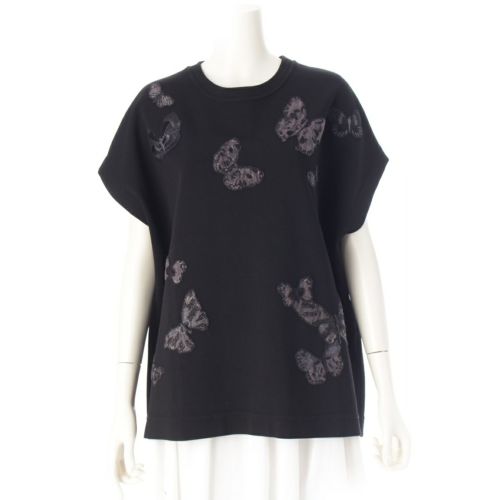 ヴァレンティノ レーヨン バタフライ 刺繍 ノースリーブ トップス トップス K83KC11X2F2 ブラック L