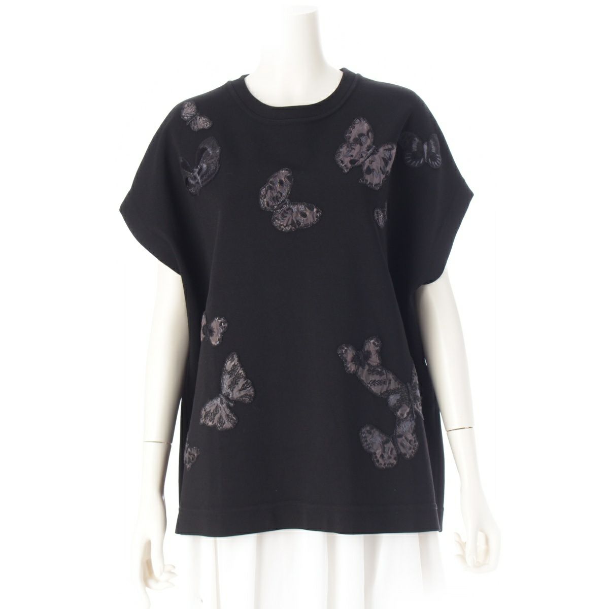 ヴァレンティノ レーヨン バタフライ 刺繍 ノースリーブ トップス トップス K83KC11X2F2 ブラック L